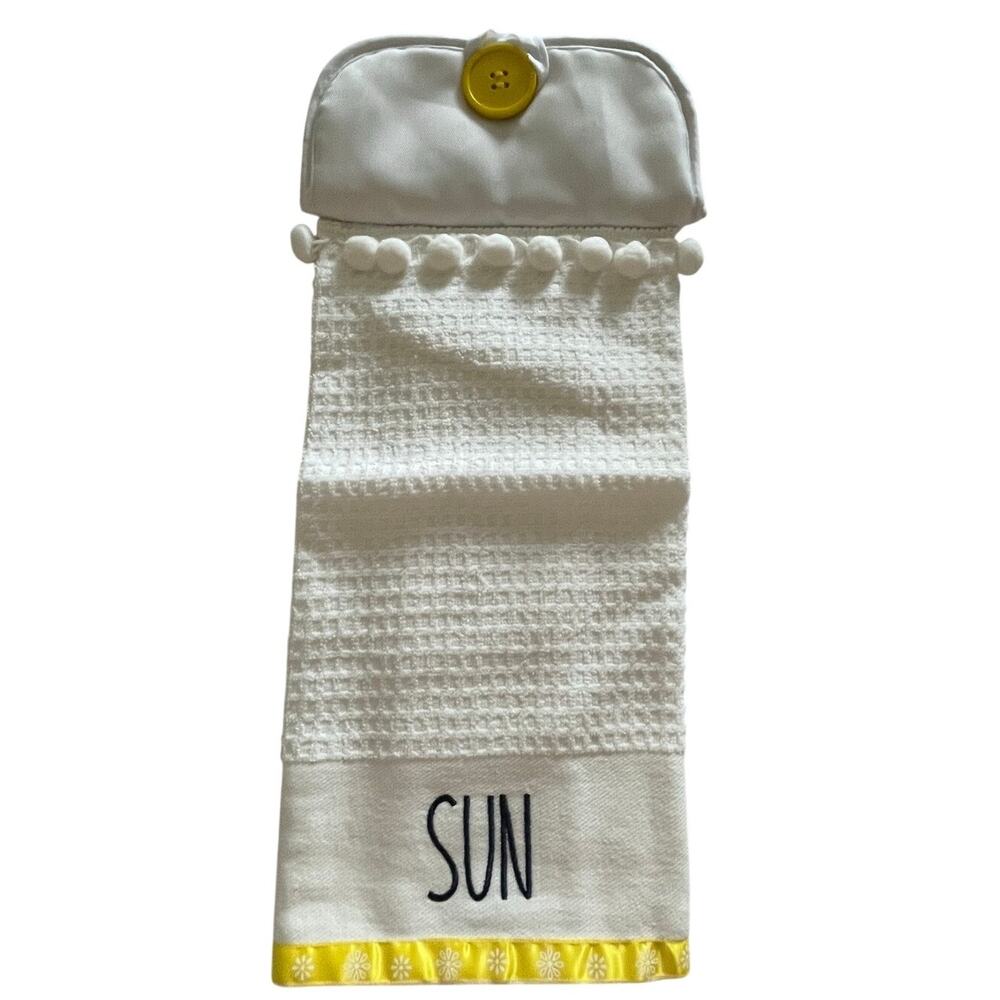 Handmade Cotton Hanging Towel nautical Beachy Coastal Summer Yellow White